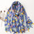 Bali Yarn Cotton Fruit Green Bright Yellow Leaf Printing Tassel Scarf Shawl