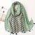 Bali Yarn Cotton Fruit Green Bright Yellow Leaf Printing Tassel Scarf Shawl