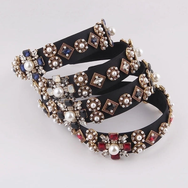 Baroque Fashion Diamond-studded Pearl Headband