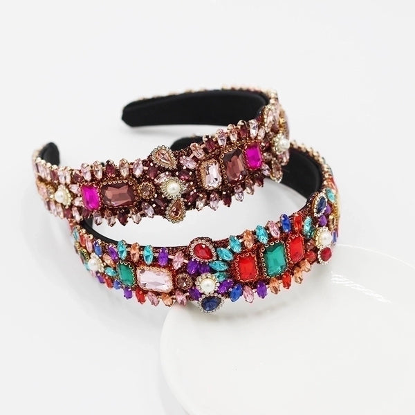 Baroque Pearl Colorful Diamond Headband