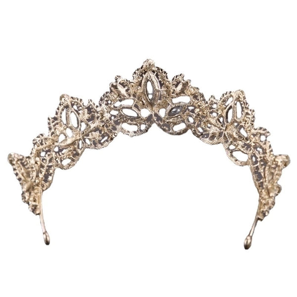 Baroque Style Flower Alloy Artificial Rhinestones Crown