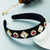 Baroque Style Flower Cloth Inlay Rhinestones Glass Pearl Hair Band