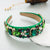 Baroque Style Flower Cloth Inlay Rhinestones Glass Pearl Hair Band