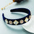 Baroque Style Flower Cloth Inlay Rhinestones Glass Pearl Hair Band