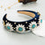 Baroque Style Flower Cloth Inlay Rhinestones Glass Pearl Hair Band