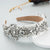 Baroque Style Flower Cloth Inlay Rhinestones Glass Pearl Hair Band