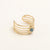 Baroque Style Modern Style Round Stainless Steel Plating Hollow Out Inlay Natural Stone Gold Plated Open Ring