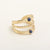 Baroque Style Modern Style Round Stainless Steel Plating Hollow Out Inlay Natural Stone Gold Plated Open Ring