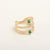 Baroque Style Modern Style Round Stainless Steel Plating Hollow Out Inlay Natural Stone Gold Plated Open Ring