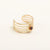 Baroque Style Modern Style Round Stainless Steel Plating Hollow Out Inlay Natural Stone Gold Plated Open Ring