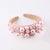 Baroque Style Solid Color Cloth Inlay Pearl Hair Band 1 Piece