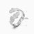 Basic Classic Style Geometric Leaf Stainless Steel Plating Open Rings