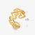 Basic Classic Style Geometric Leaf Stainless Steel Plating Open Rings