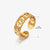 Basic Classic Style Geometric Leaf Stainless Steel Plating Open Rings