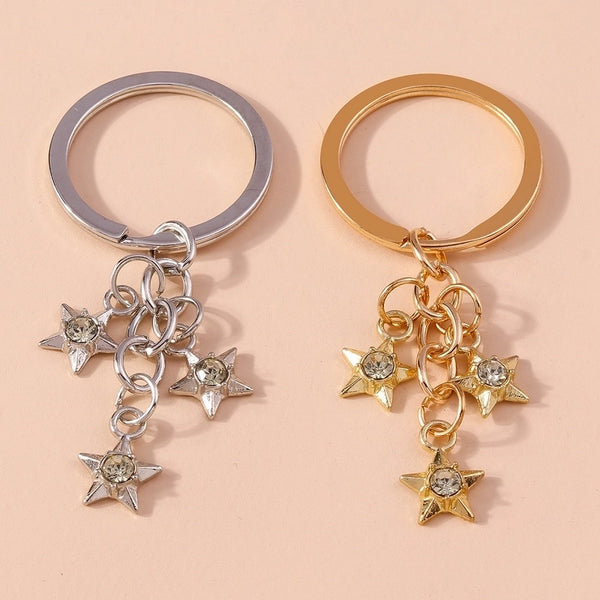 Basic Classic Style Star Alloy Inlay Rhinestones Bag Pendant Keychain