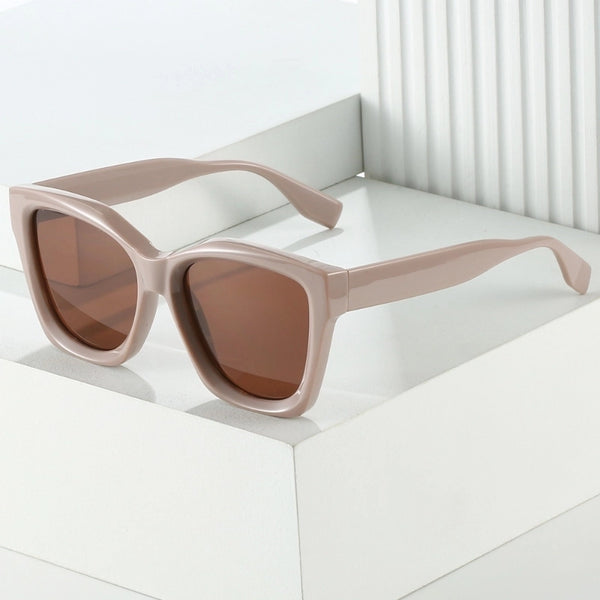 Basic Color Block Pc Square Full Frame Women's Sunglasses