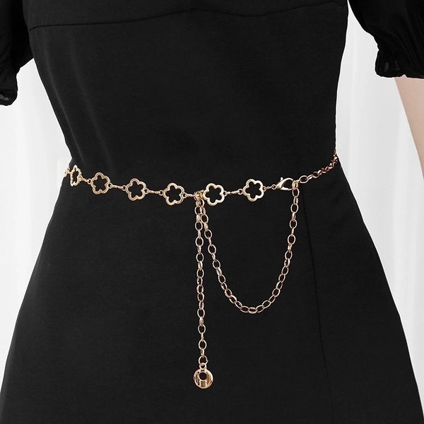 Basic Flower Metal Women's Chain Belts