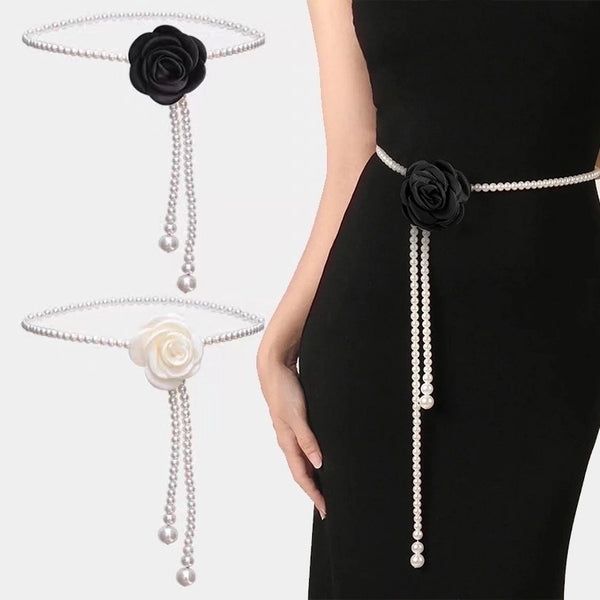 Basic Flower Plastic Tassel Women's Chain Belts