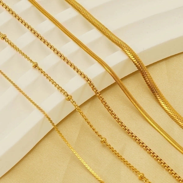 Basic Geometric Stainless Steel Plating 18k Gold Plated Necklace