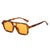 Basic Gradient Color Cheetah Print Ac Square Full Frame Women's Sunglasses