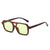 Basic Gradient Color Cheetah Print Ac Square Full Frame Women's Sunglasses