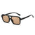 Basic Gradient Color Cheetah Print Ac Square Full Frame Women's Sunglasses