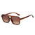 Basic Gradient Color Cheetah Print Ac Square Full Frame Women's Sunglasses