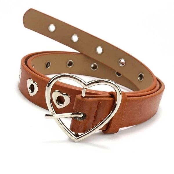 Basic Heart Shape Pu Leather Alloy Unisex Leather Belts