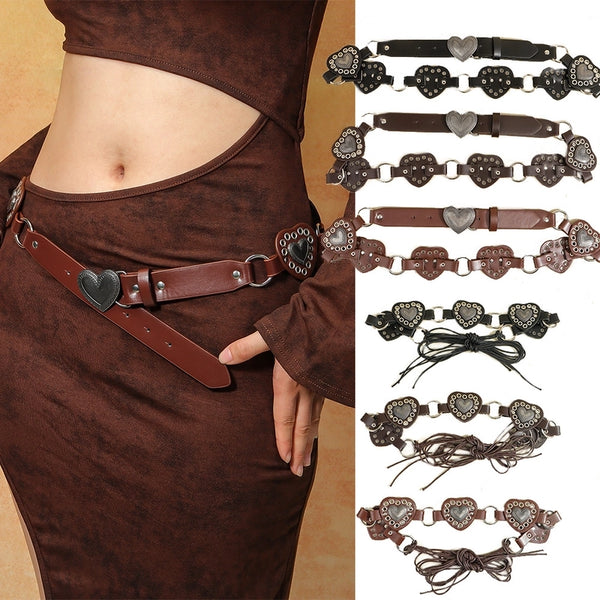 Basic Heart Shape Pu Leather Alloy Women's Leather Belts