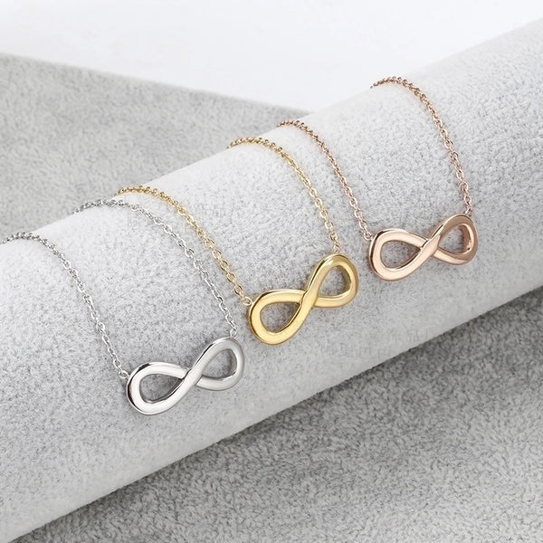 Basic Infinity Titanium Steel Plating Pendant Necklace