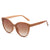 Basic Lady Color Block Solid Color Pc Oval Frame Full Frame Women's Sunglasses