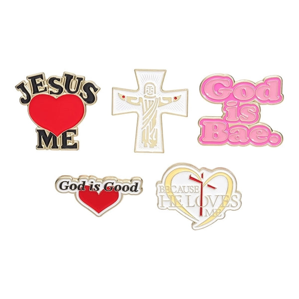 Basic Retro Classic Style Cross Letter Heart Shape Alloy Stamping Stoving Varnish Plating Unisex Brooches