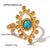 Basic Retro Devil's Eye Stainless Steel Plating Inlay Artificial Gemstones 18k Gold Plated Rings Earrings