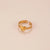 Basic Retro Gesture Heart Shape Snake Stainless Steel Criss Cross Plating 18k Gold Plated Open Ring