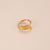 Basic Retro Gesture Heart Shape Snake Stainless Steel Criss Cross Plating 18k Gold Plated Open Ring