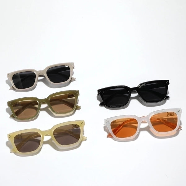 Basic Retro Square Ac Square Full Frame Women's Sunglasses