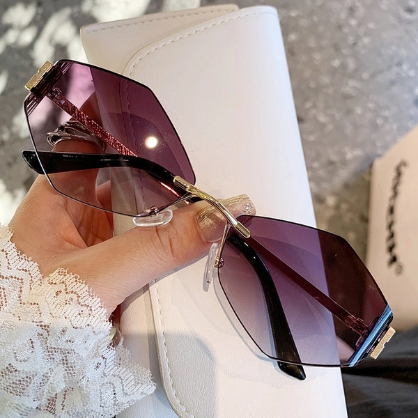 Basic Simple Style Geometric Ac Polygon Frameless Women's Sunglasses