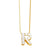 Basic Simple Style Letter Stainless Steel Copper Plating Inlay Zircon 18k Gold Plated Pendant Necklace