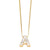 Basic Simple Style Letter Stainless Steel Copper Plating Inlay Zircon 18k Gold Plated Pendant Necklace