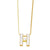 Basic Simple Style Letter Stainless Steel Copper Plating Inlay Zircon 18k Gold Plated Pendant Necklace