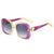 Basic Minimalist Solid Color Ac Square Full Frame Women's Sunglasses