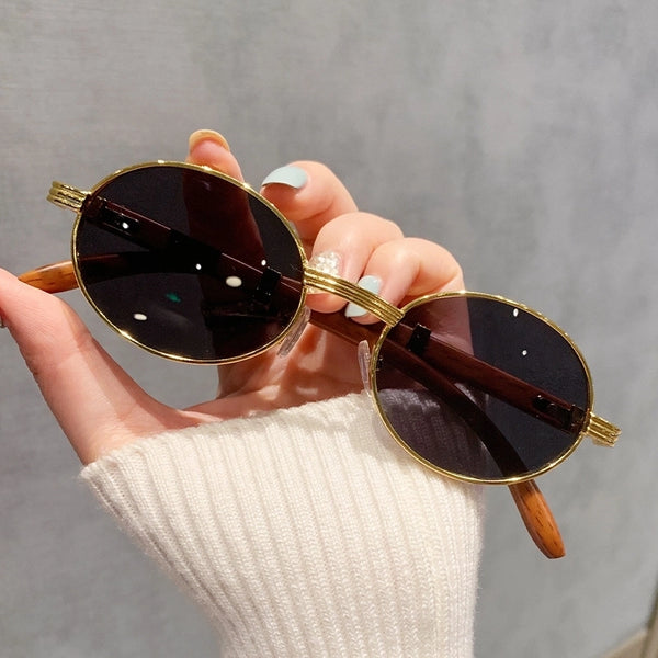 Basic Simple Style Solid Color Pc Oval Frame Full Frame Women's Sunglasses