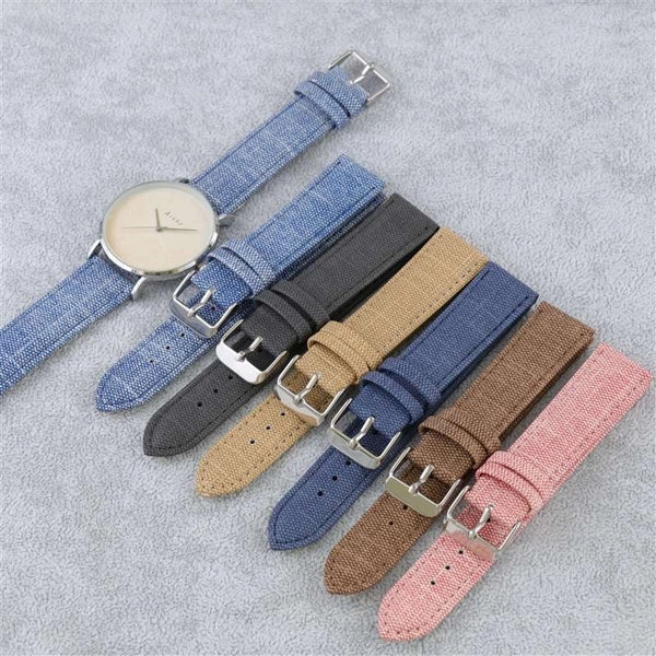 Basic Minimalist Solid Color Textile Watch Strap