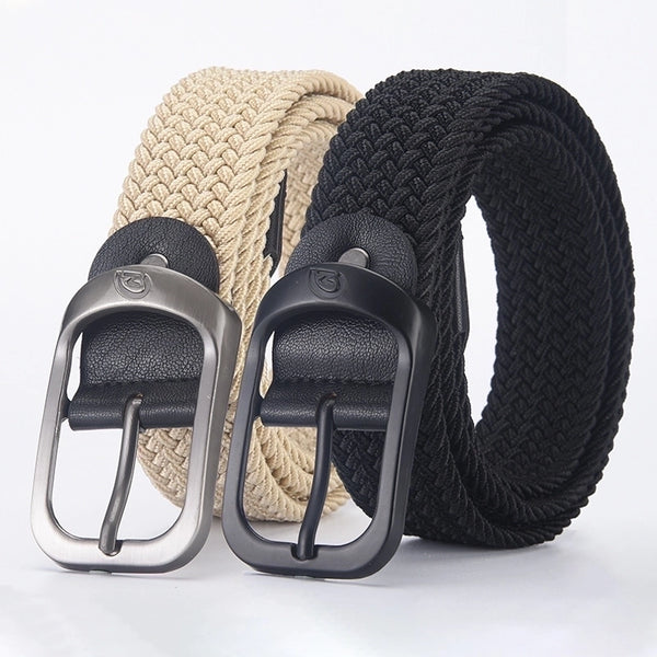 Basic Solid Color Alloy Canvas Women's Woven Belts 1 Piece