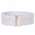 Basic Solid Color Alloy Elastic Band Women's Woven Belts