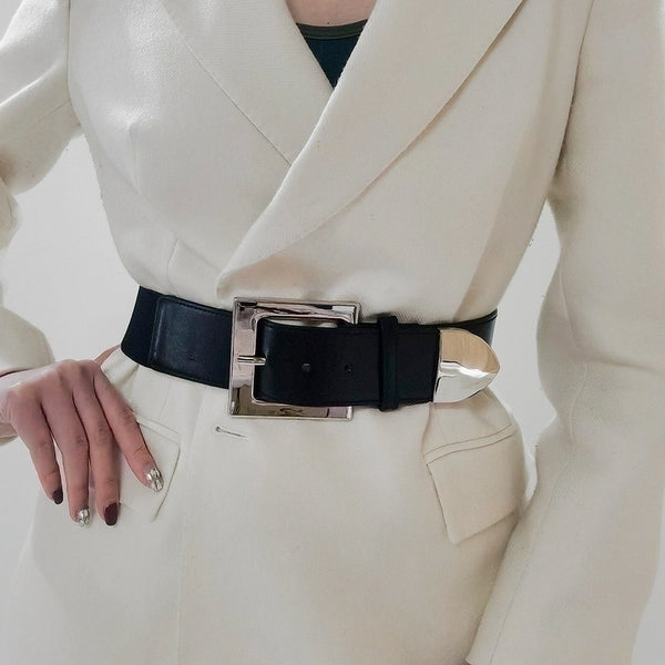 Basic Solid Color Imitation Leather Women's Leather Belts