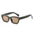 Basic Solid Color Leopard Pc Square Full Frame Women's Sunglasses