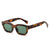 Basic Solid Color Leopard Pc Square Full Frame Women's Sunglasses