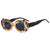 Basic Solid Color Pc Oval Frame Full Frame Women's Sunglasses