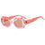 Basic Solid Color Pc Oval Frame Full Frame Women's Sunglasses